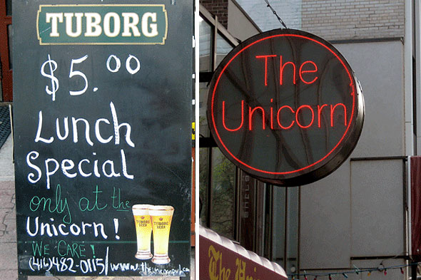 unicorn restaurant pub toronto