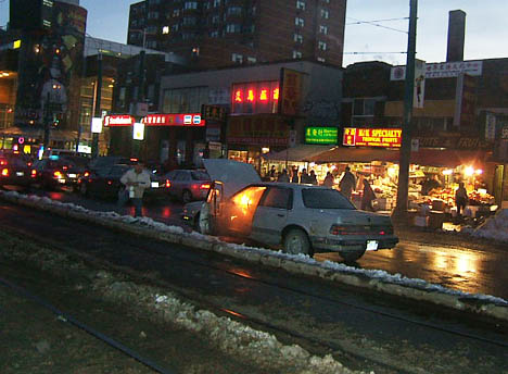 Car Fire on Spadina How's this for bizarre story of the evening