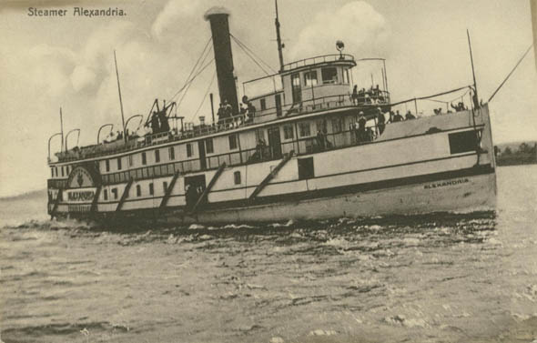 steamer alexandria sepia postcard