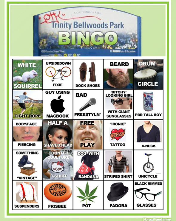 Trinity Bellwoods Bingo