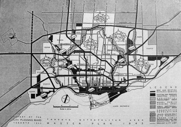 toronto highway map 1949