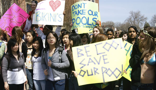 Swimming Pool Closures in Toronto's Schools, Protest