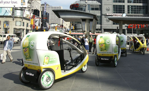 EcoCabs in Yonge-Dundas Square