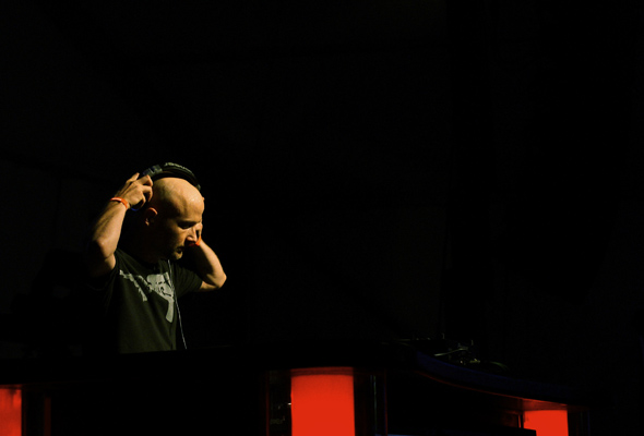 Moby doing a DJ set at the Bacardi B-Live Tent at the Virgin Music Festival in Toronto