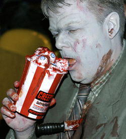 Toronto Zombie Walk 2008 at The Bloor Cinema with zombie food