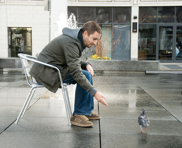 Barry Taylor, with pigeons