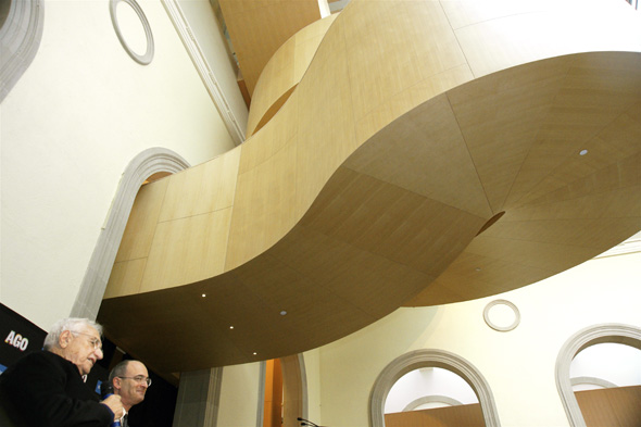 The New Art Gallery of Ontario (AGO) opens to a crowd with architect Frank Gehry