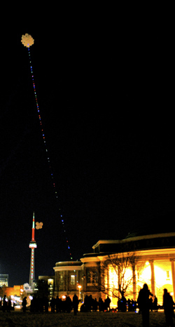 Newmindspace string of lights attempt to go higher than the CN Tower