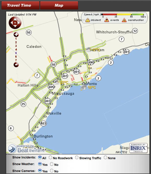 CP24 Toronto Traffic Map