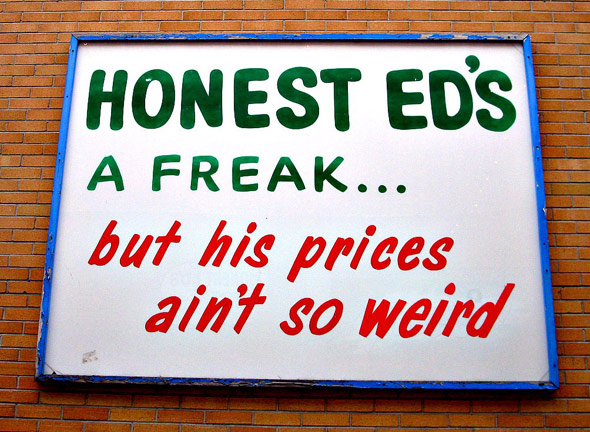 Honest Ed's Toronto Sign