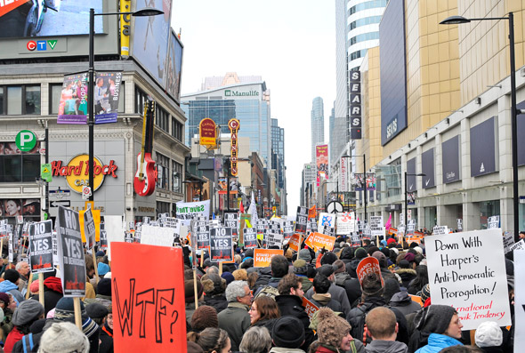 Canadians Against Proroguing Parliament Protest Toronto