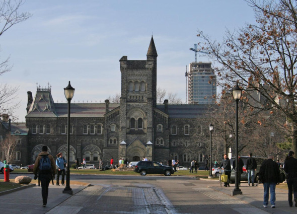 King's College Circle view of University College in Toronto