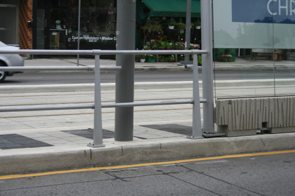 Missing rails in streetcar stops along St Clair ROW