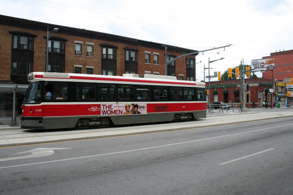 St Clair Streetcars driving by