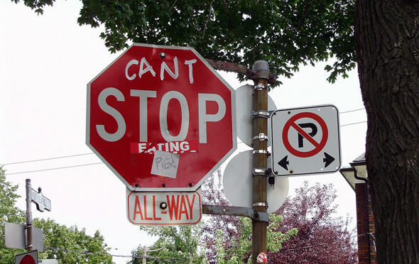 funny stop sign toronto