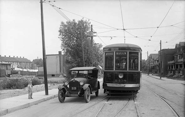 connaught avenue, queen street, toronto, streetcar, 1923
