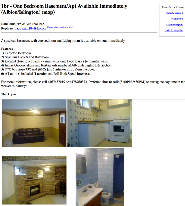 toronto apartment rental