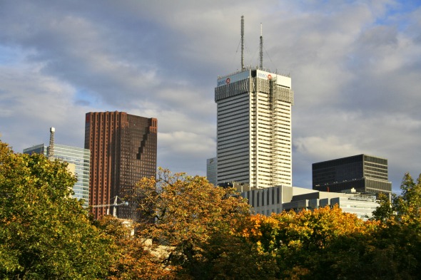Toronto Central Business District Skyline from Grange Park