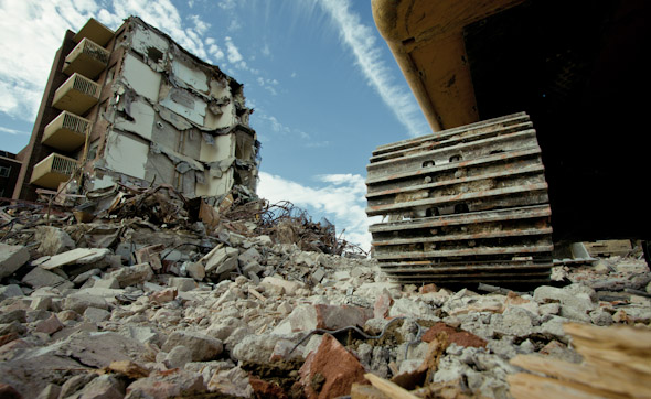 Toronto Apartment Demolition Excavator