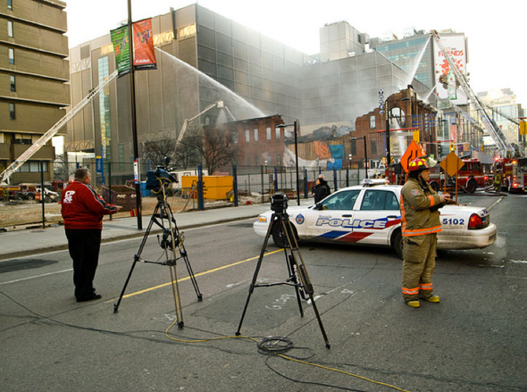 Fire at Yonge and Gould