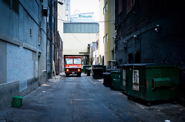alley, truck, photo