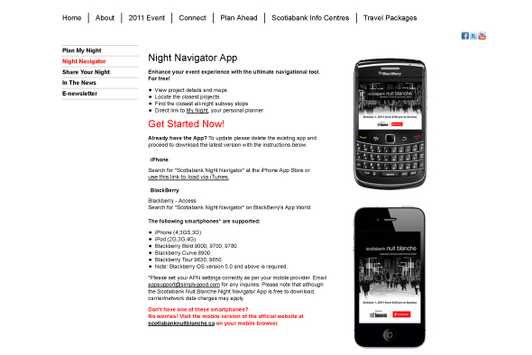 Nuit Blanche Toronto Mobile Apps