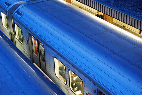 Blue hour subway