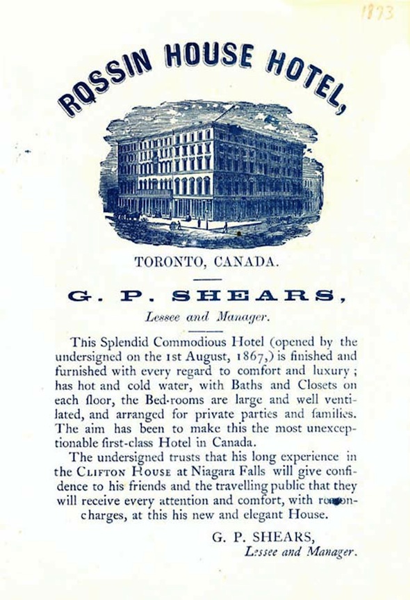 Rossin House Hotel Advert Opening