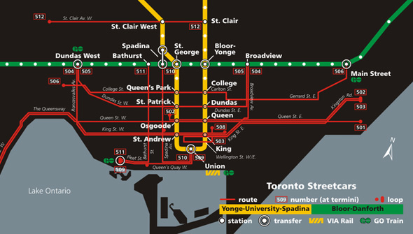 Streetcar Map Toronto