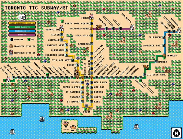 TTC route map mario bros.