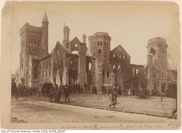 toronto university college fire remains 1800s