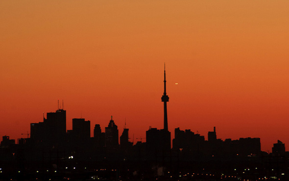 Toronto skyline sunrise