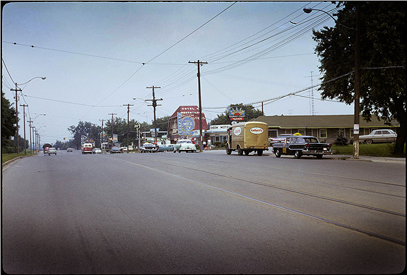 Lake Shore Boulevard looking east to the Dutch Sisters, 1951