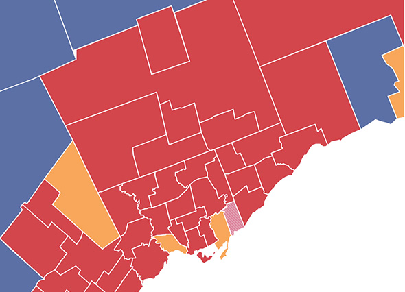Ontario provincial elections results map