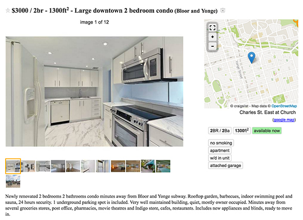 3000 dollar apartment toronto